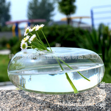 全新创意透明扁形花瓶 水培花瓶 家居工艺品 饰品摆件1