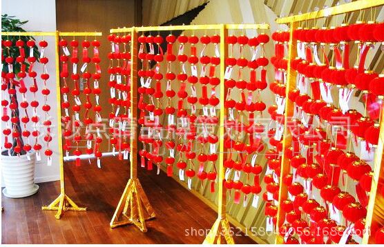 植绒小红灯笼 装饰小灯笼串 节庆小灯笼 春节灯笼 中秋灯笼批发