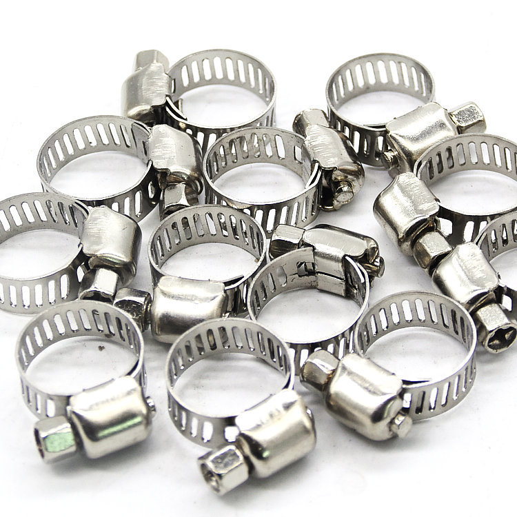 Factory supply stainless steel American-style hose clamps 4/16"-13/19" car wash water gas garden hose clips