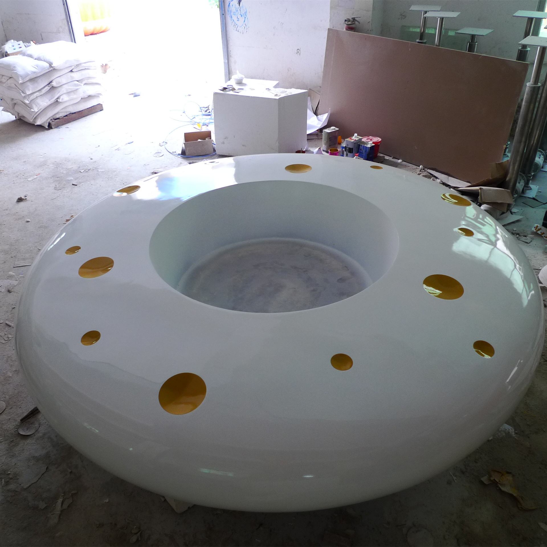 创意玻璃钢大型商场美陈花盆广场落地圆形花器公园大号景观花箱