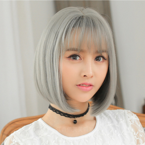 Bob Hair Wigs Perruques Bob Hair Pelucas De Cabello Bob Export wig ladies short hair air bangs Harajuku wig headgear burst