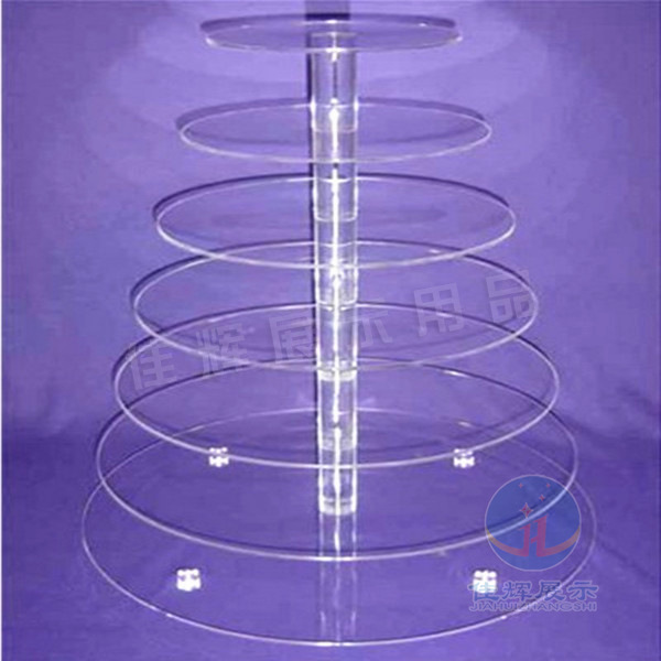 厂家定5层 透明亚克力蛋糕圆柱支架 有机玻璃多层蛋糕展示陈列