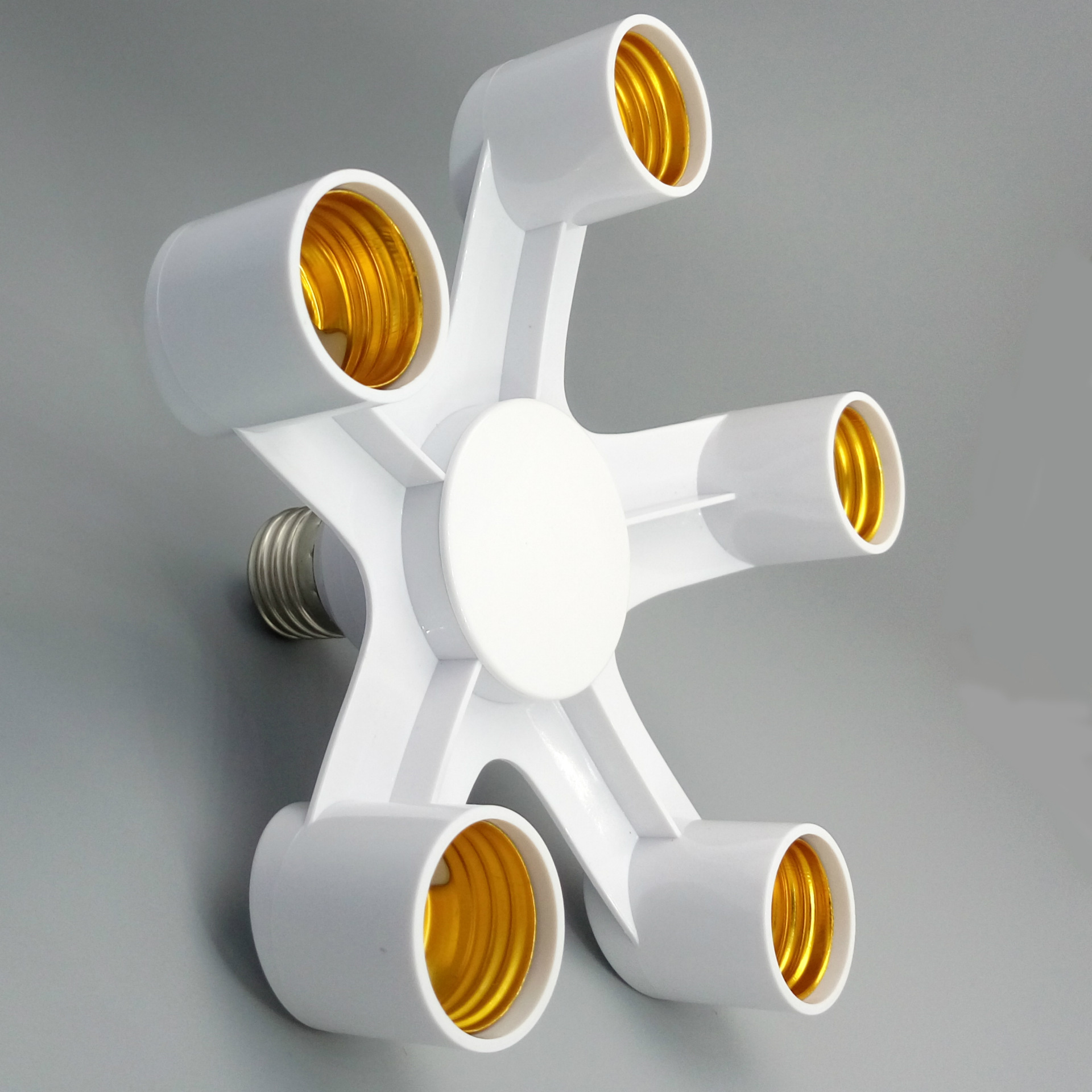 工厂批发仓库摄影灯转换器灯头灯座e27螺口转5个E27一分五灯头|ru