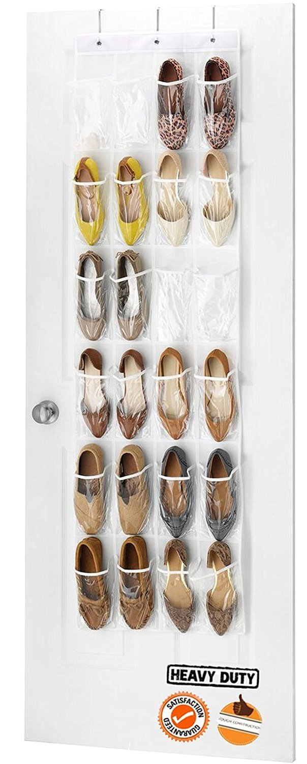 Transfronterizo dedicado PVC puerta del hogar bolsa colgante bolsa de almacenamiento de zapatos 24 rejilla de tela no tejida bolsa colgante de almacenamiento al por mayor