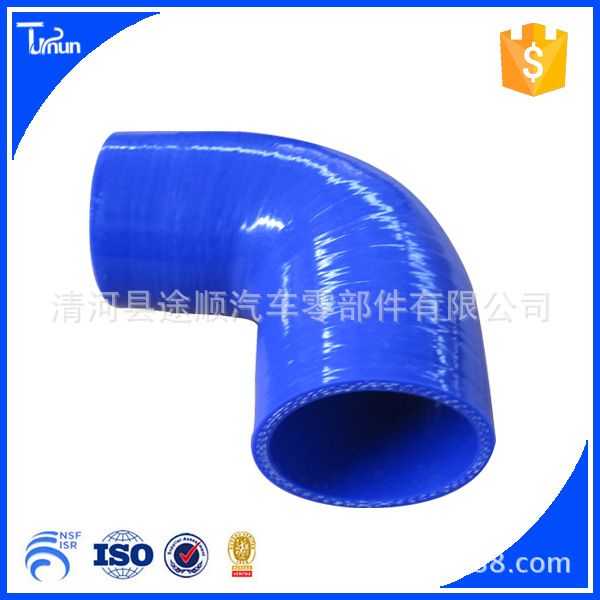 厂家批发高温硅胶管4层夹布90度弯曲硅胶管