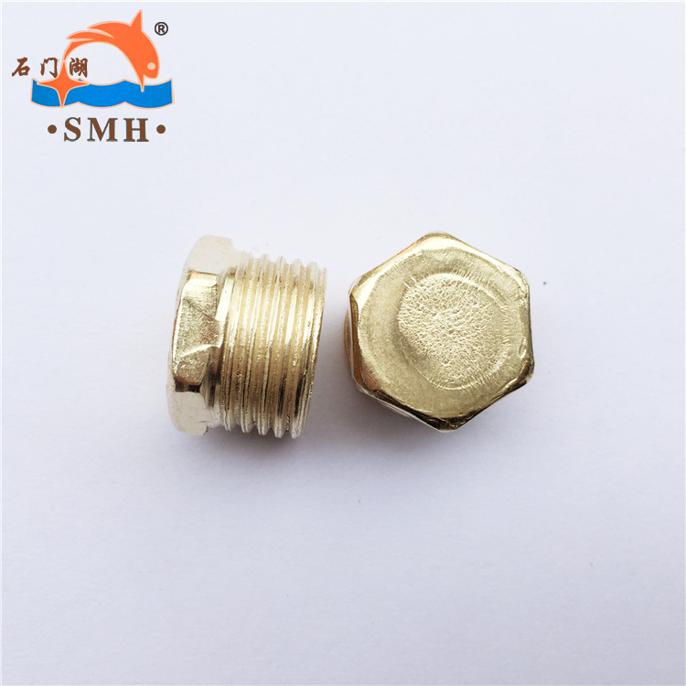 工厂直销 4分铁外堵头 DN15镀金色/仿黄铜外丝堵帽 水暖铁配件