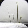 Pure silver S925T needle DIY jewelry accessories circular bead needle 9 -character ball needle flat header T -shaped needle round head gold