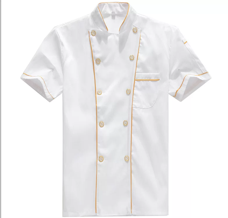 酒店厨师服夏季短袖 食堂厨师服装 厨房工作服厂家直销可印字