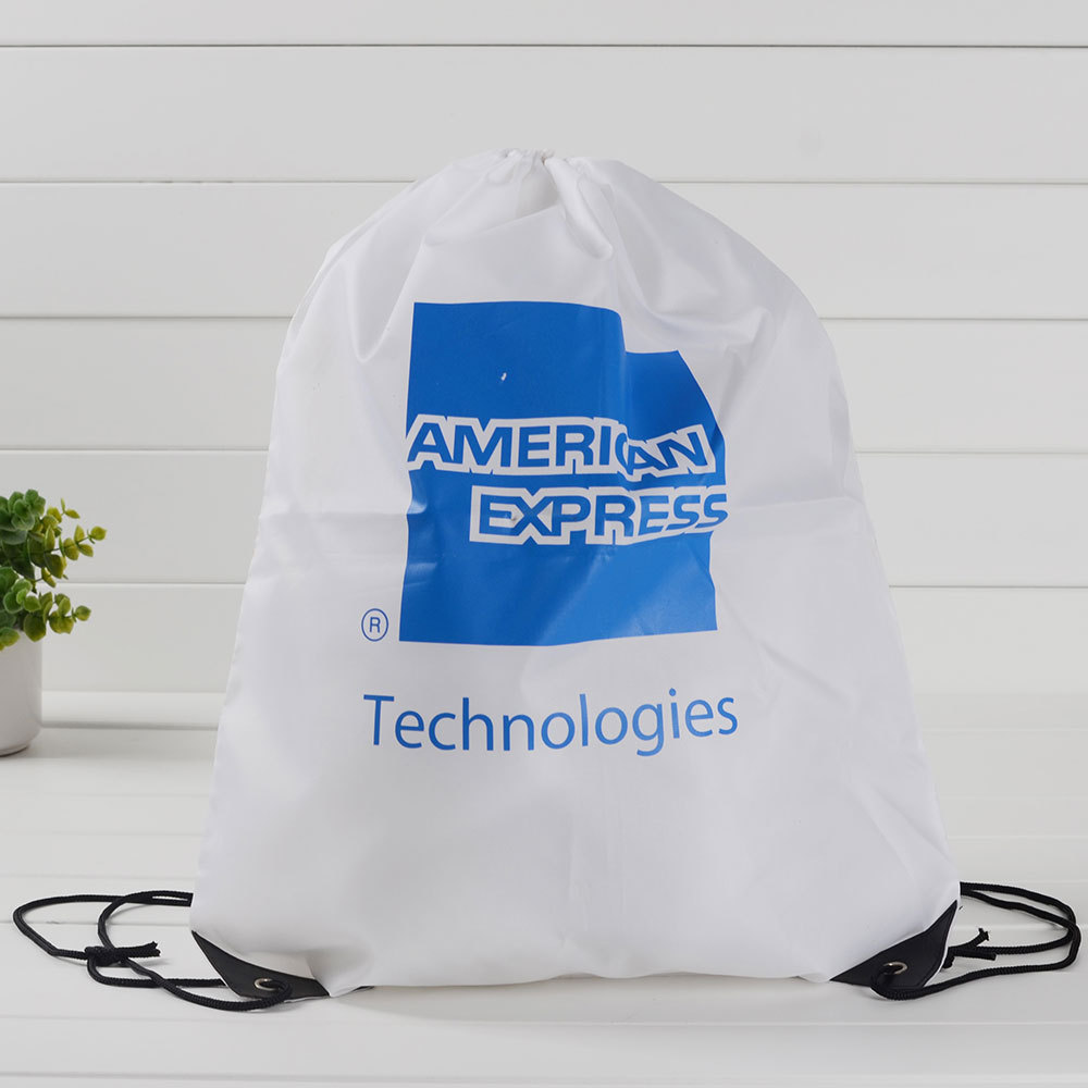 批发210D涤纶束口袋牛津布拉绳收纳环保购物袋抽绳双肩背包参赛包