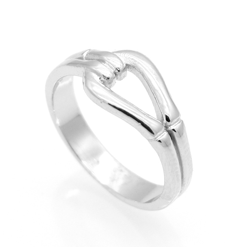 Wholesale Simple Style Leaf Titanium Steel White Gold Plated Rings display picture 1