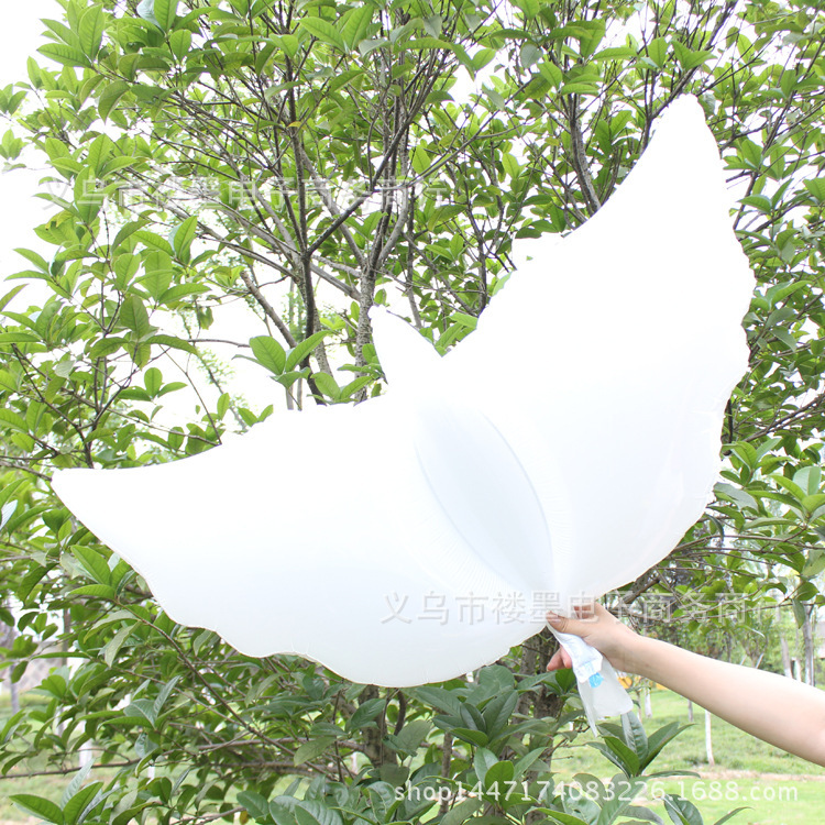 批发白鸽 婚礼创意布置升空白色鸽子气球 婚庆装饰铝膜气球