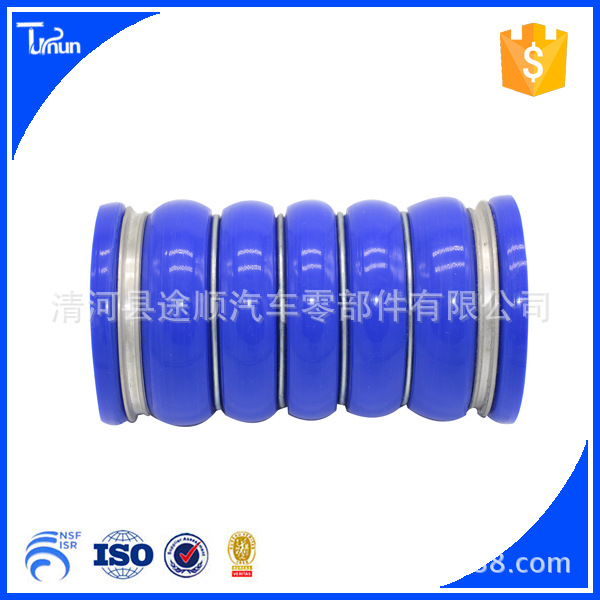 厂家批发带金属环波纹硅胶管斯堪尼亚卡车硅胶管1525145