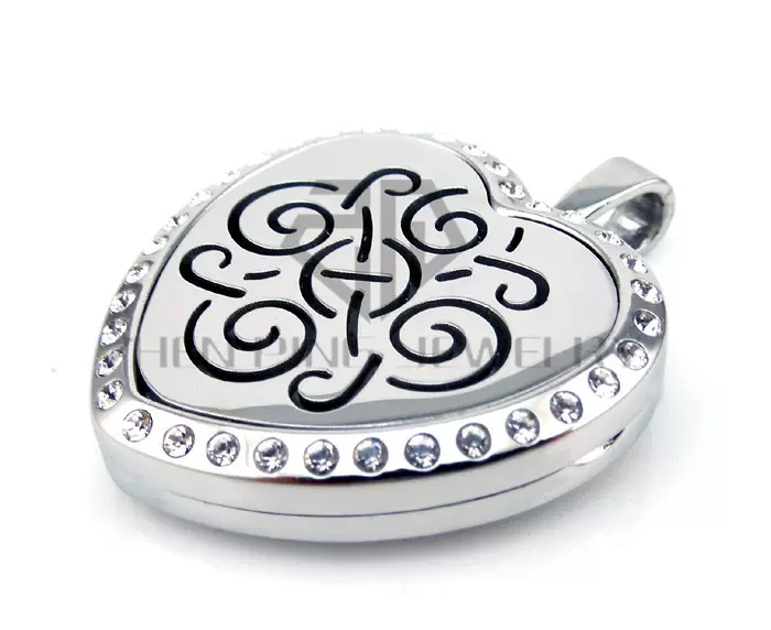 速卖通畅销个性项链不锈正钢桃心 香水吊坠 钻石项饰批发