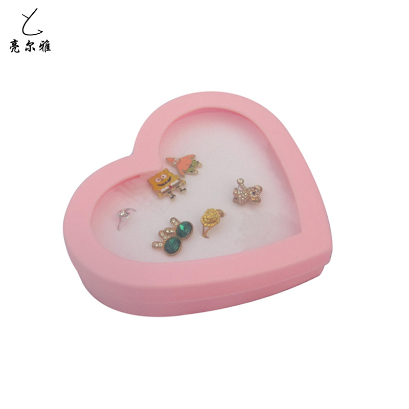 高档首饰耳饰36位心形粉红包装展示盒36孔戒指盒精品屋礼品专用