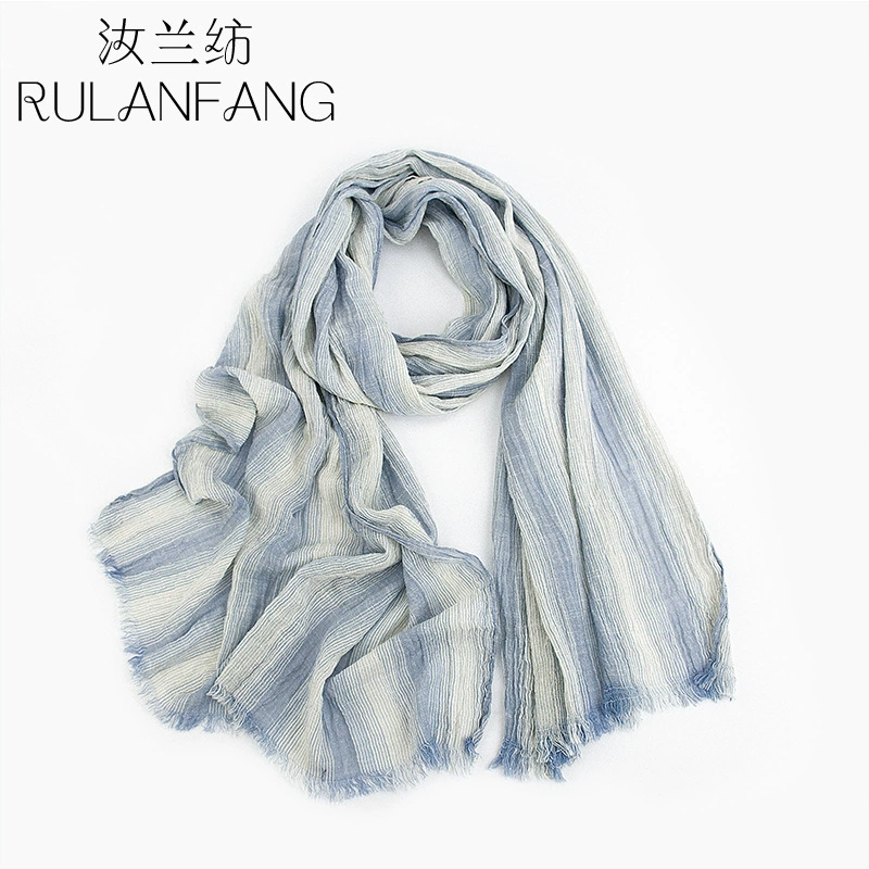 Шарф (RULANFANG) осеннее ретро-плат cloak с кисточками, 50% вискоза 50% хлопок, 75×190 см
