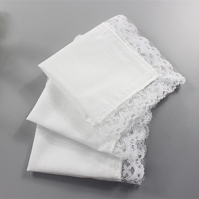 Hand-made Graffiti Cotton handkerchief White handkerchief Small handkerchief DIY Lace handkerchief