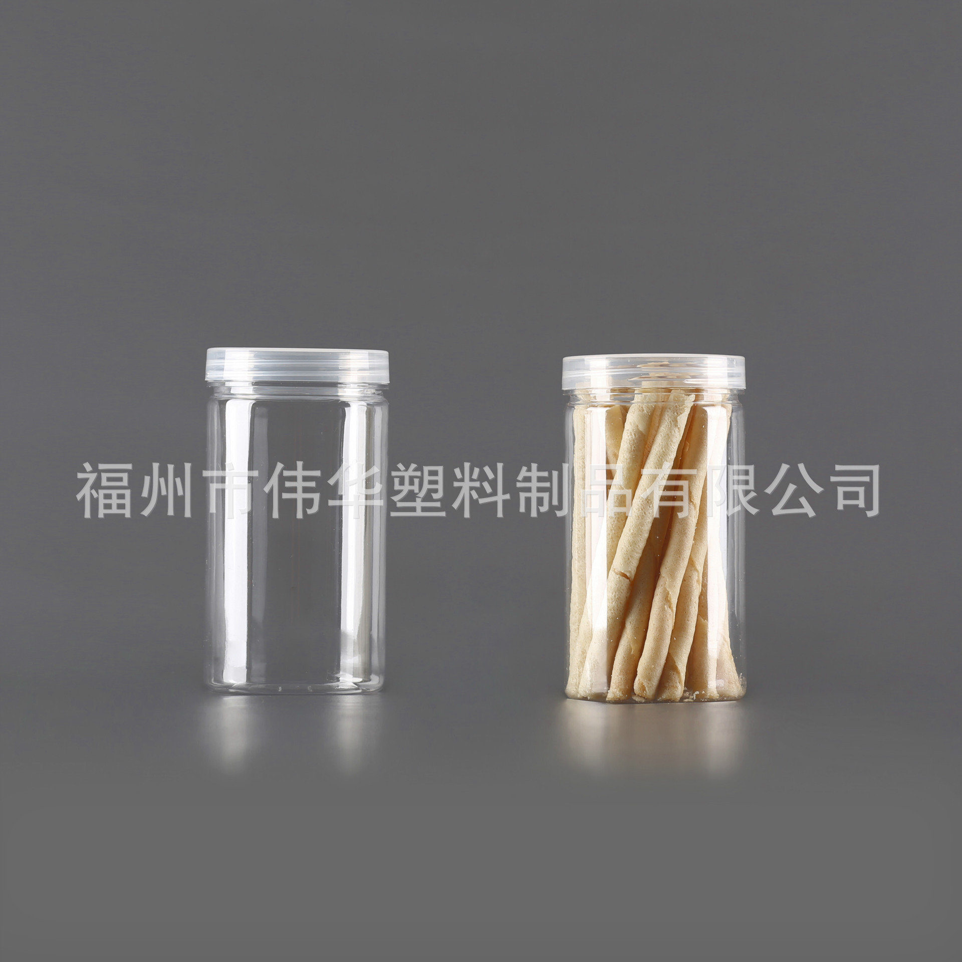 6.5*12CM 福州厂家直销 PET塑料罐 透明螺纹罐 糖果罐 花茶罐