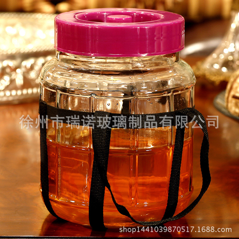 葡萄酒酿酒玻璃瓶密封罐 无铅泡酒瓶带龙头排气发酵罐酵素桶