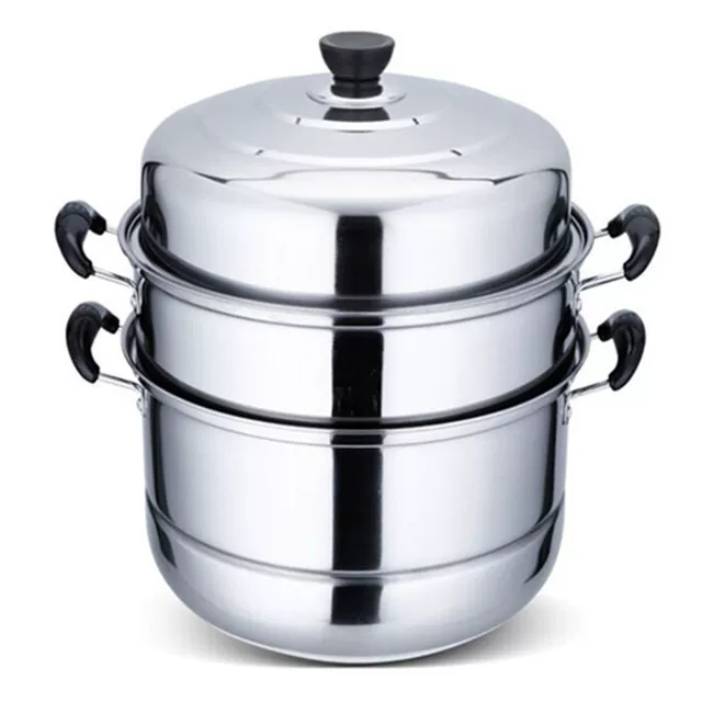 Electromagnetic multilayer steamer stainless steel, 3 floors, increased thickness