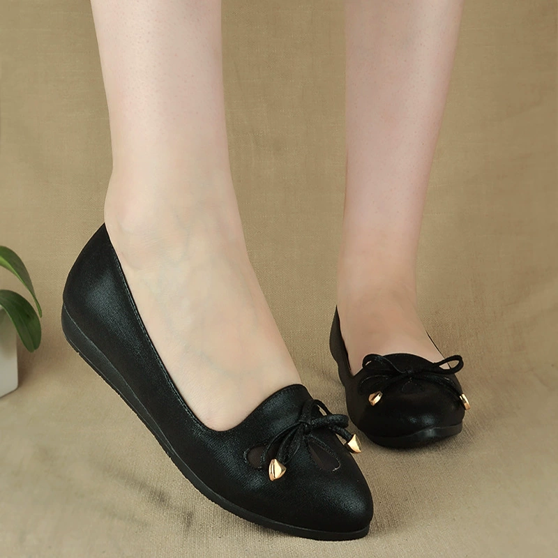 Summer comfortable slip-ons pointy toe with bow, Korean style