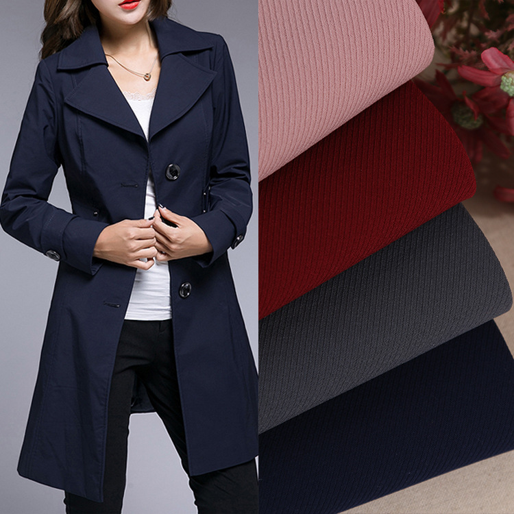 厂家直销 秋款小西装风衣马甲短裤时尚面料 大斜涤纶化纤女装面料