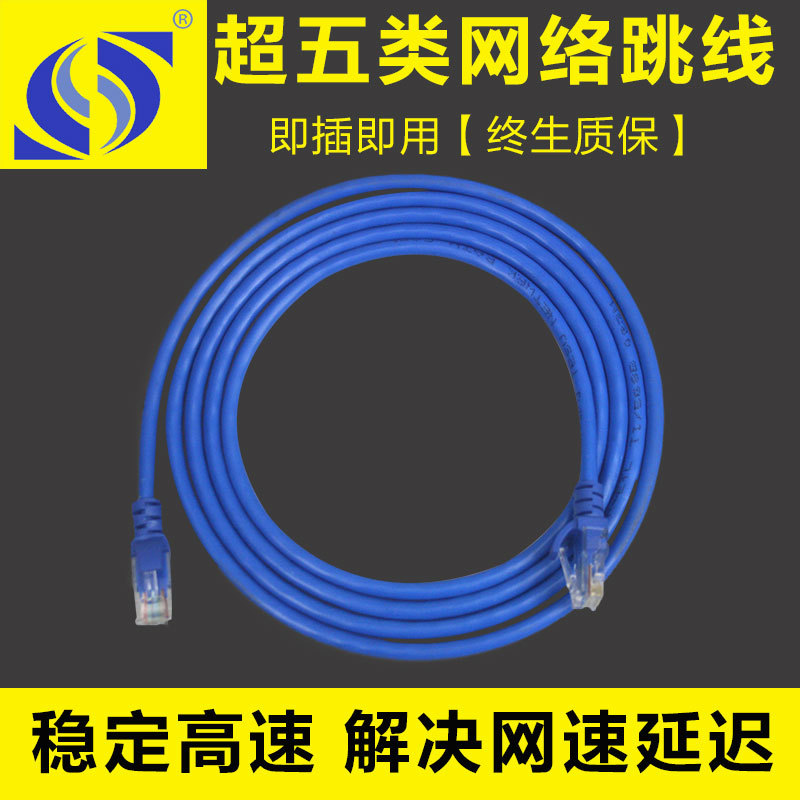 升普（SHENGPU）超五類網線 無氧銅網線1米成品跳線廠家直銷cat5e