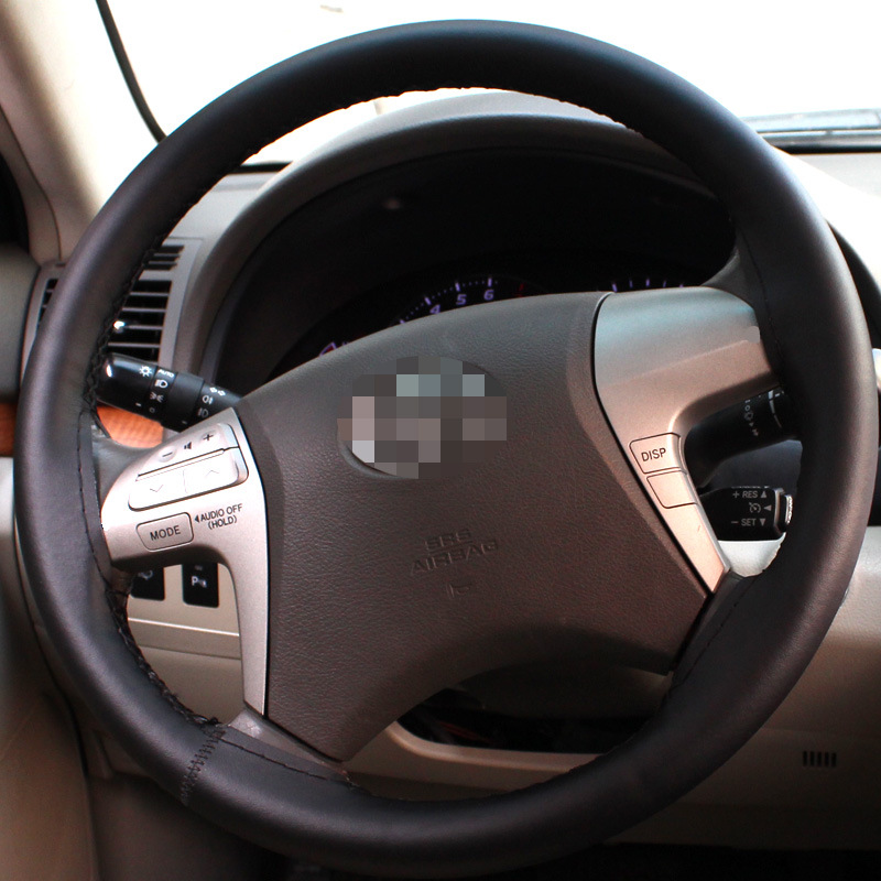 手縫真皮把套 汽車方向盤套 真皮方向盤套 中號(hào) R-6008B 打孔版