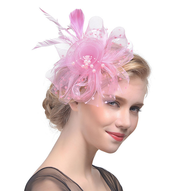 women Feather headdress bridal fascinators veil hair accessories wedding dresses headdress bridal top hat horse racing hemp hair clip