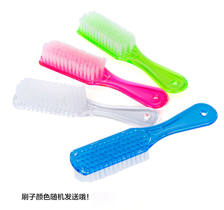 家居用品塑料长柄水晶清洁鞋刷子软毛洗衣刷衣领衣服鞋子小板刷