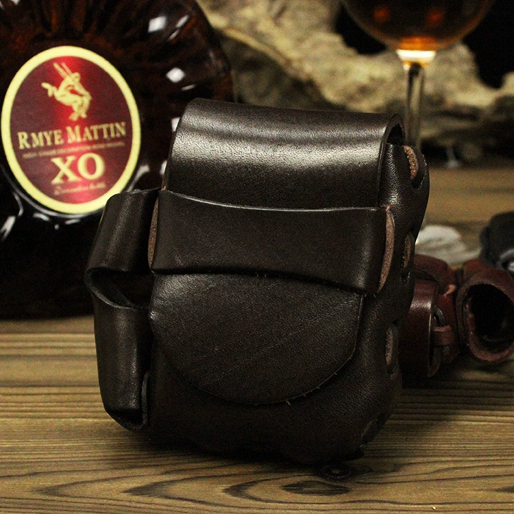 Retro зажигалка фабричная, кожаный чехол handmade, ремень, Италия