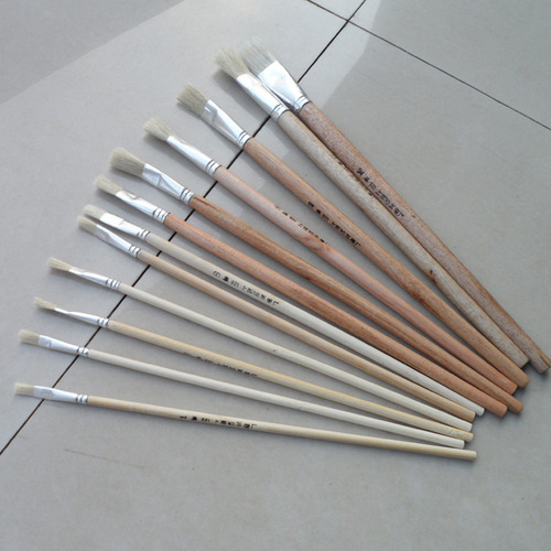 Shenghua brand white pole oil paint brush, white pole row pen, No. 1-12 row pen, bristle oil paint brush, manufacturer wholesale