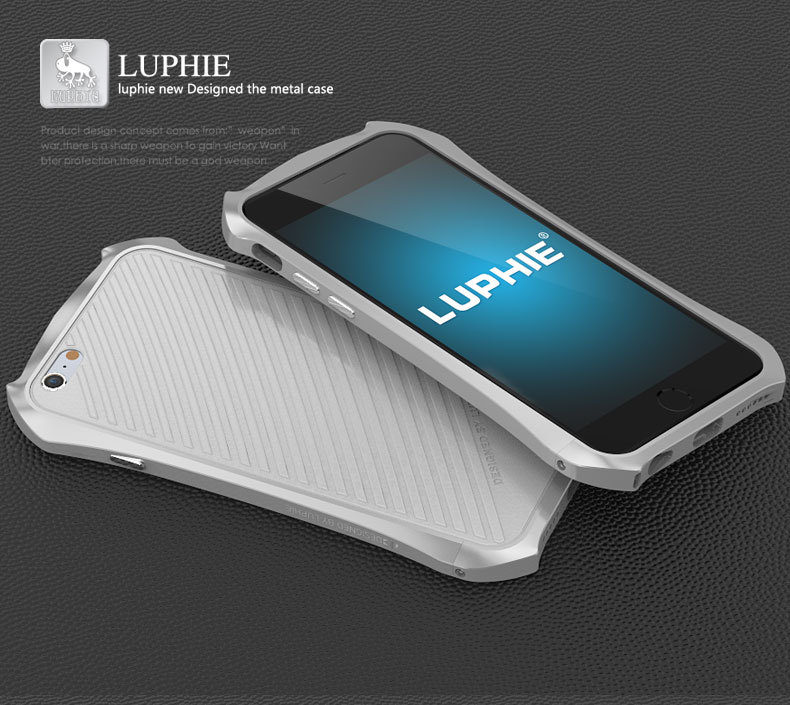 Luphie Batman Aluminum Metal Bumper Leather Back Cover Case for Apple iPhone 6S Plus/6 Plus & iPhone 6S/6