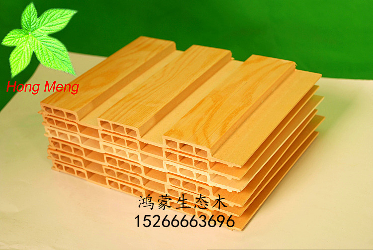 195大长城板转印木纹 生态木天花护墙板木塑 绿可木