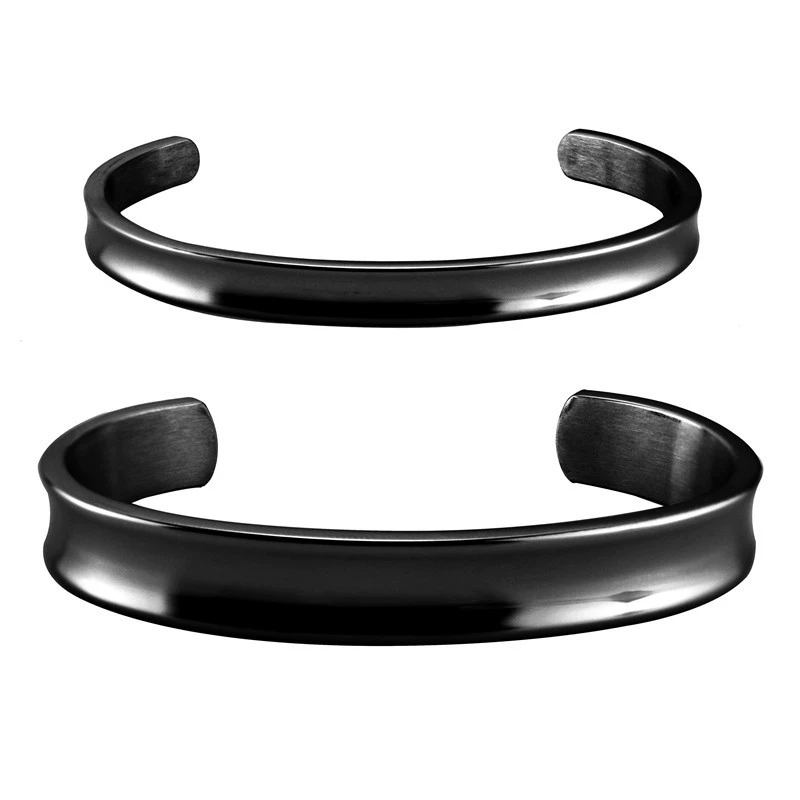 Bracelet stainless steel unisex, European style, two widths 9.8mm & 6.0mm, cuff design