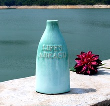 尾單美式鄉村家居飾品歐式藍色陶瓷花瓶擺件北歐家居復古陶瓷花瓶