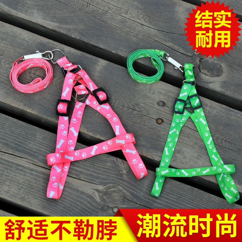 Оптовая маленькая собака напечатана цепь собаки теплопередача Печать Собака веревка кость Цветок свинец собака цепь поводок для домашних животных