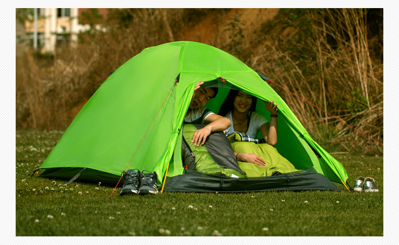 Wholesale pinnacle double outdoor rainstorm tent 2-3 camping aluminum pole glass pole type