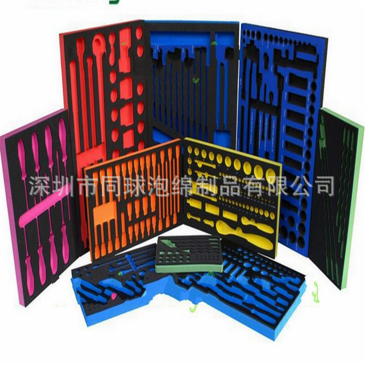 理发剪刀盒用eva数控雕刻一次成型包装海绵内衬无胶粘