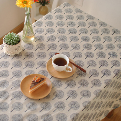 Japanese literature Cotton and hemp Countryside Love Tree rectangle tablecloth Fabric art Table cloth tea table Gabion Cross border Source of goods Selling