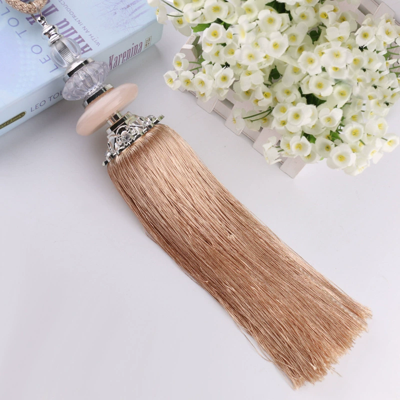 В наличии оптом современный простой занавес с кисточкой висит мяч занавес Пряжка занавес ремень веревка вискоза вискозный шар