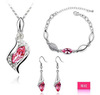 Crystal, set, earrings, necklace, chain, bracelet, jewelry, 3 piece set, wholesale