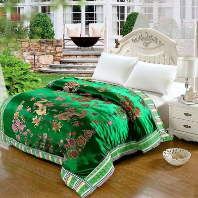 厂家批发 婚庆喜被龙凤百子  丝绸被面