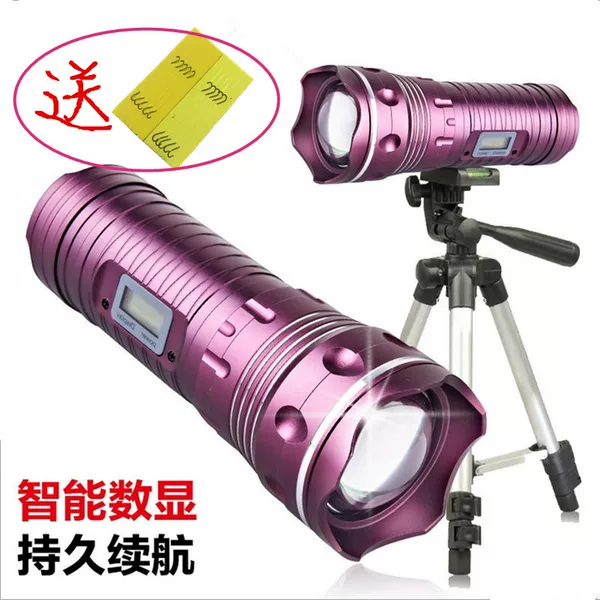 Fishing lamp strong light charging 60 hours battery life strong light zoom night fishing lamp outdoor White blue light fishing lamp