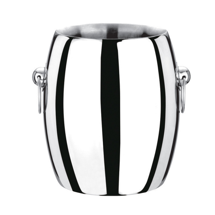 Factory direct sales of stainless steel French double-eave champagne barrels, hotel, KTV and bar ice cube barrels, double-layer insulated champagne barrels detail image 2