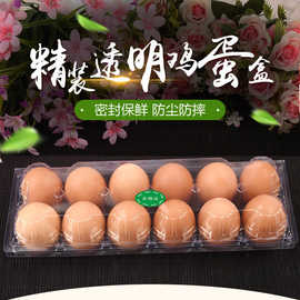 12枚厚款鸡蛋托 pet全新料土鸡蛋托鸡蛋吸塑盒包装盒2*6   二排装