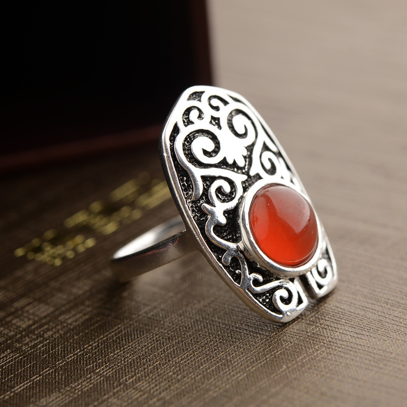 ��óԭ��ŷ�����ų�����Ʒ ʱ�����ʷº챦ʯ��ָ 10324536