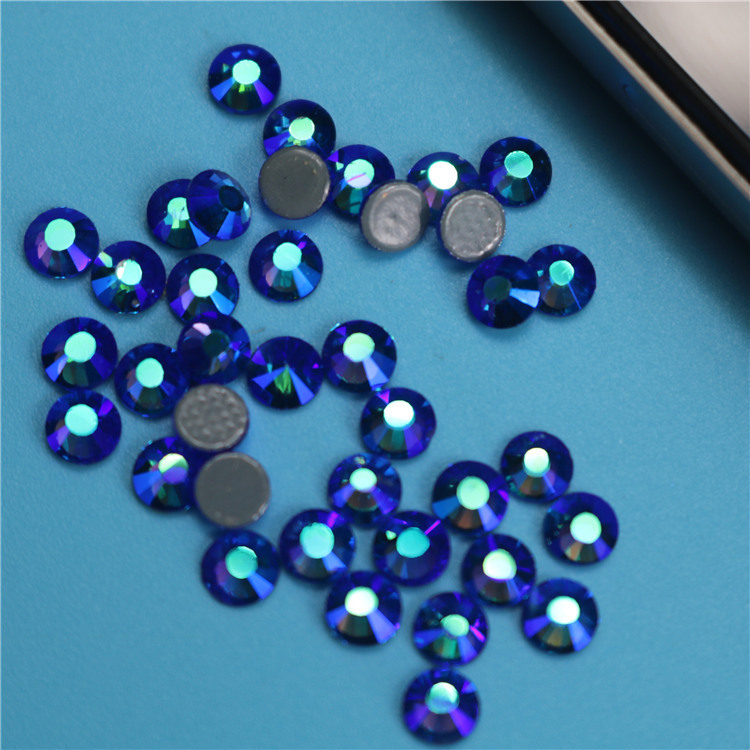 Dark blue AB Rhinestones flat bottom hot drill color diamond DIY glass mobile phone beauty nail accessories accessories clothing accessories