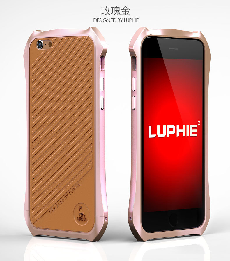 Luphie Batman Aluminum Metal Bumper Leather Back Cover Case for Apple iPhone 6S Plus/6 Plus & iPhone 6S/6