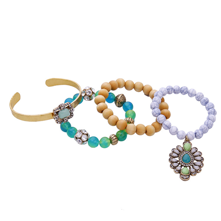 Fashion Jewelry Multi-layer Four-piece Bead Pendant Women's Bracelet Wholesales Fashion display picture 4