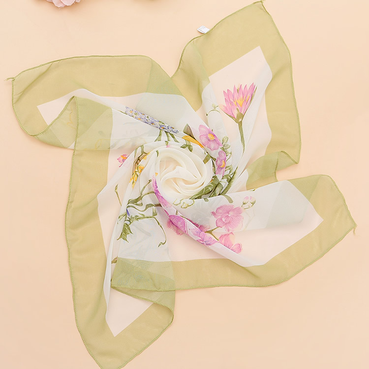 Lenço quadrado grande de chiffon e seda para mulher proteção_voghion.com